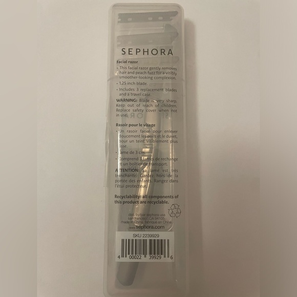 Sephora Facial Razor blade w/3 refill blades in Sealed Storage Case *BNIB - Picture 3 of 12